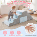 4-in-1 Foam Climbing Blocks Toddler Indoor Climb with Slide-Gray