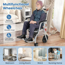 4-in-1 Foldable Bedside Commode Chair with Brakes and Bucket and Footrest by LJGDeals