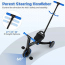 4-in-1 Foldable Toddler Tricycle with Push Handle with Adjustable Seat by LJGDeals