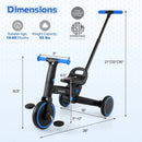 4-in-1 Foldable Toddler Tricycle with Push Handle with Adjustable Seat by LJGDeals