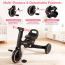 4-in-1 Foldable Toddler Tricycle with Push Handle with Adjustable Seat