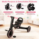 4-in-1 Foldable Toddler Tricycle with Push Handle with Adjustable Seat by LJGDeals