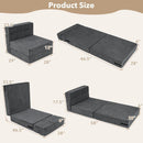 4-in-1 Folding Sofa Bed with Corduroy Cover and Smooth Zipper for Living Room by LJGDeals