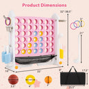 4-in-1 Adjustable Height Connect Game with Carry Bag by DirectDeals