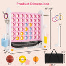 4-in-1 Adjustable Height Connect Game with Carry Bag by LJGDeals