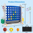 4-in-1 Adjustable Height Connect Game with Carry Bag by LJGDeals