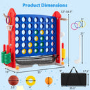 4-in-1 Adjustable Height Connect Game with Carry Bag by LJGDeals