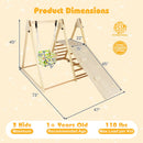 4-in-1 Indoor Jungle Gym with Baby Swing and Climbing Ramp