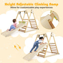 4-in-1 Indoor Jungle Gym with Baby Swing and Climbing Ramp