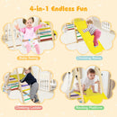 4-in-1 Indoor Jungle Gym with Baby Swing and Climbing Ramp