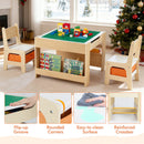 4 in 1 Kids Table and Chair Set with Reversible Graffiti and Building Blocks Tabletop