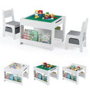 4 in 1 Kids Table and Chair Set with Reversible Graffiti and Building Blocks Tabletop by LJGDeals