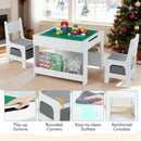 4 in 1 Kids Table and Chair Set with Reversible Graffiti and Building Blocks Tabletop by LJGDeals