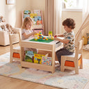 Kids Table and Chair Set with Building Blocks & Storage