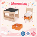 Kids Table and Chair Set with Building Blocks & Storage