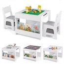 Kids Table and Chair Set with Building Blocks & Storage