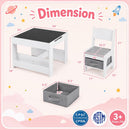 Kids Table and Chair Set with Building Blocks & Storage