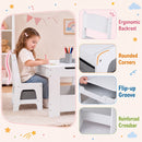 Kids Table and Chair Set with Building Blocks & Storage