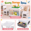 Kids Table and Chair Set with Building Blocks & Storage