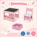 Kids Table and Chair Set with Building Blocks & Storage