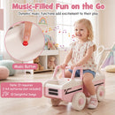 4-in-1 Ride On Push Car with Music and Storage