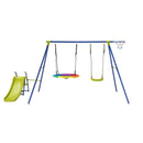 4-in-1 Heavy-Duty Metal Playset with Slide and Basketball Hoop by LJGDeals