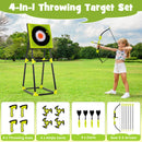 4 in 1 Throwing Target Set Kids Throwing Game with Bristle Target by DirectDeals