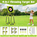 4 in 1 Throwing Target Set Kids Throwing Game with Bristle Target by LJGDeals