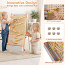 4-in-1 Wooden Kids Art Easel Double-Sided Foldable with Paper Roll and Storage Tray