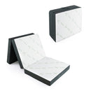 4 Inch Tri-Fold Foam Mattress with Washable Cover for Yoga Guest Mat-Gray