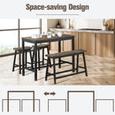 4 Piece Solid Wood Counter Height Dining Table Set-Coffee