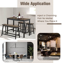 4 Piece Solid Wood Counter Height Dining Table Set-Coffee