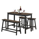 4 Piece Solid Wood Counter Height Dining Table Set-Coffee