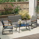 4-Piece Outdoor Conversation Patio Furniture Set-Gray by LJGDeals