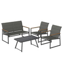 4-Piece Outdoor Conversation Patio Furniture Set-Gray by LJGDeals
