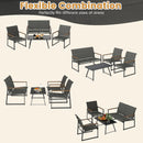4-Piece Outdoor Conversation Patio Furniture Set-Gray by LJGDeals