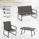 4-Piece Outdoor Conversation Patio Furniture Set-Gray by LJGDeals