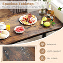 4 Pieces Industrial Dining Table Set with Bench and 2 Stools-Brown