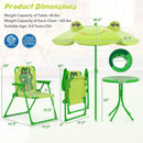 4 Pieces Kids Picnic Set with 2 Folding Chairs and Height Adjustable Umbrella by LJGDeals
