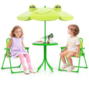 4 Pieces Kids Picnic Set with 2 Folding Chairs and Height Adjustable Umbrella by LJGDeals