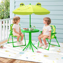 4 Pieces Kids Picnic Set with 2 Folding Chairs and Height Adjustable Umbrella by LJGDeals