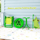 4 Pieces Kids Picnic Set with 2 Folding Chairs and Height Adjustable Umbrella by LJGDeals