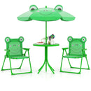 4 Pieces Kids Picnic Set with 2 Folding Chairs and Height Adjustable Umbrella by LJGDeals