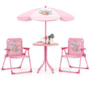 4 Pieces Kids Picnic Set with 2 Folding Chairs and Height Adjustable Umbrella by LJGDeals
