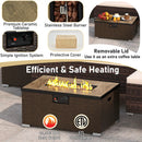 4 Pieces Outdoor Furniture Set with 32 Inch Fire Pit Table and Propane Tank Cover by DirectDeals