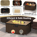 4 Pieces Outdoor Furniture Set with 32 Inch Fire Pit Table and Propane Tank Cover by LJGDeals