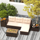 4 Pieces Outdoor Furniture Set with 32 Inch Fire Pit Table and Propane Tank Cover by LJGDeals