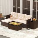 4 Pieces Outdoor Furniture Set with 32 Inch Fire Pit Table and Propane Tank Cover by DirectDeals