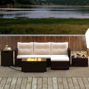 4 Pieces Outdoor Furniture Set with 32 Inch Fire Pit Table and Propane Tank Cover by LJGDeals