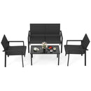4 Pieces Patio Furniture Set with Heavy Duty Galvanized Metal Frame